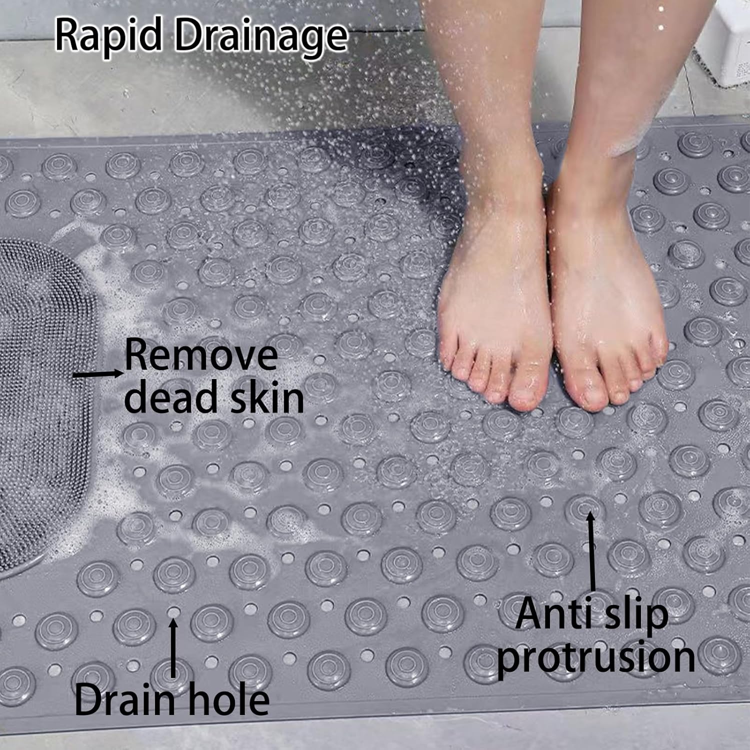 Bath Tub Mat Shower Mat Non Slip Bathtub Mats with Suction Cups Bath Mat for Tub Bathroom Mats  Machine Washable