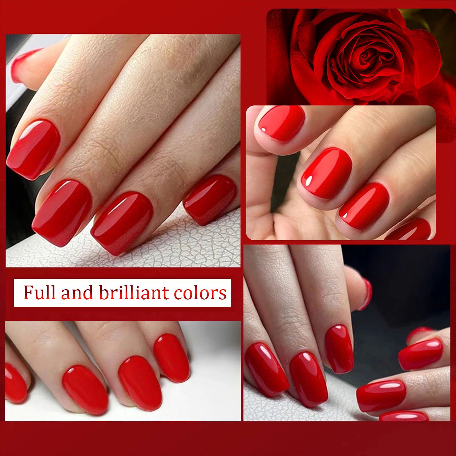 6 Colors Gel Nail Polish Kit Soak Off UV LED Nail Gel Nail Polish Set Gel Nails Gift Set for Home and Nail Art Salon