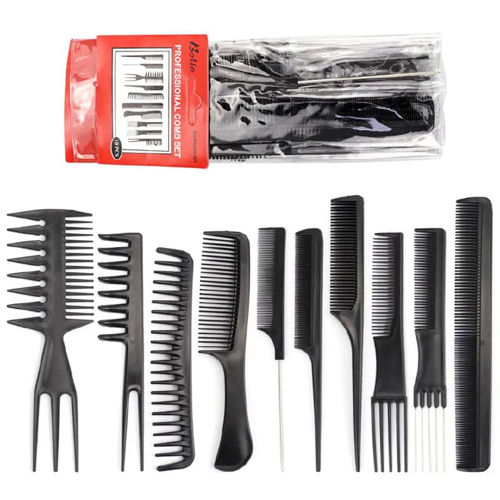 10Pcs Comb Set for Hair Styling, Hair Stylist Professional Styling Comb Set for Women Men
