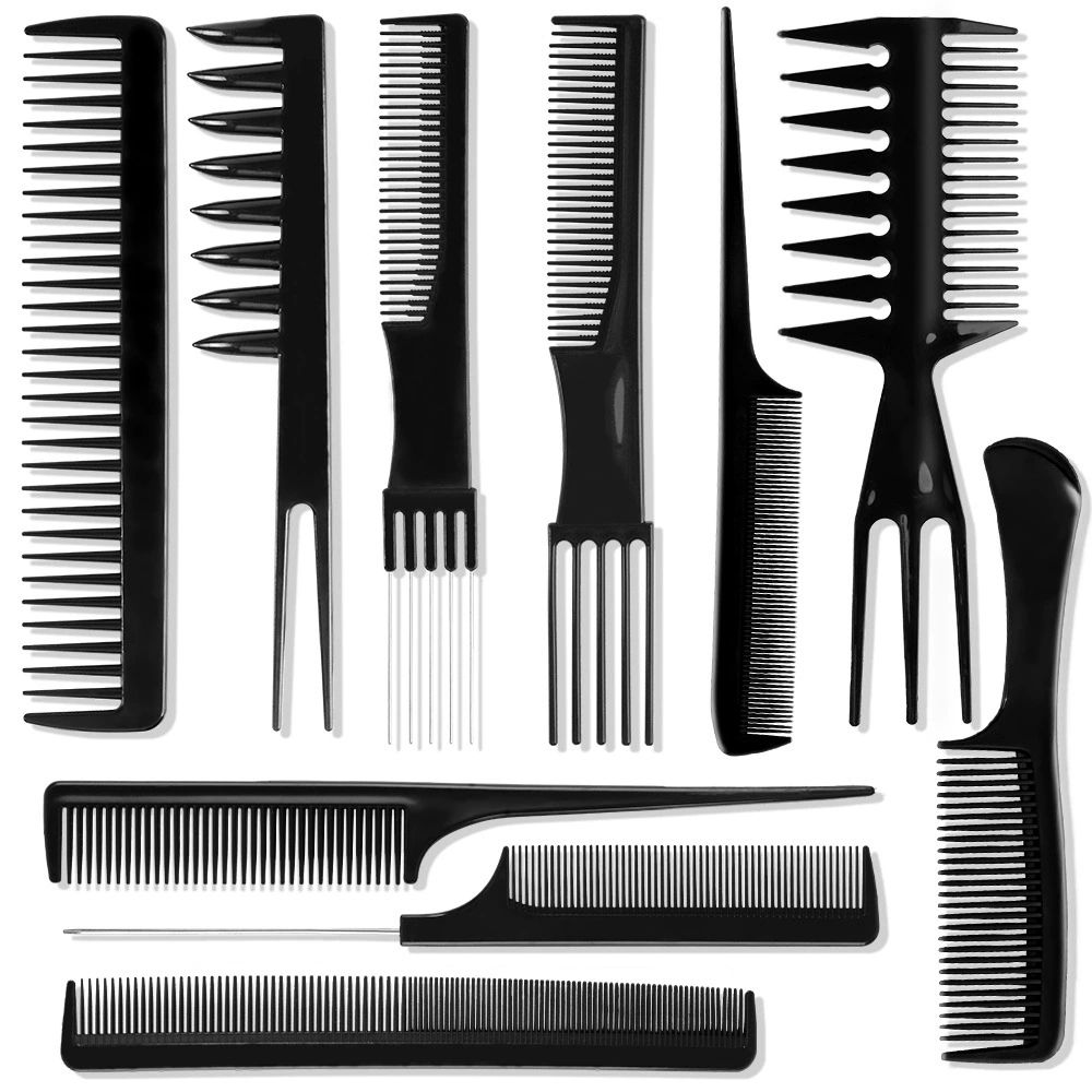 10Pcs Comb Set for Hair Styling, Hair Stylist Professional Styling Comb Set for Women Men
