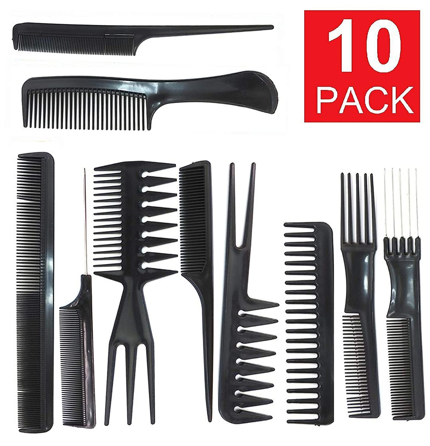 10Pcs Comb Set for Hair Styling, Hair Stylist Professional Styling Comb Set for Women Men