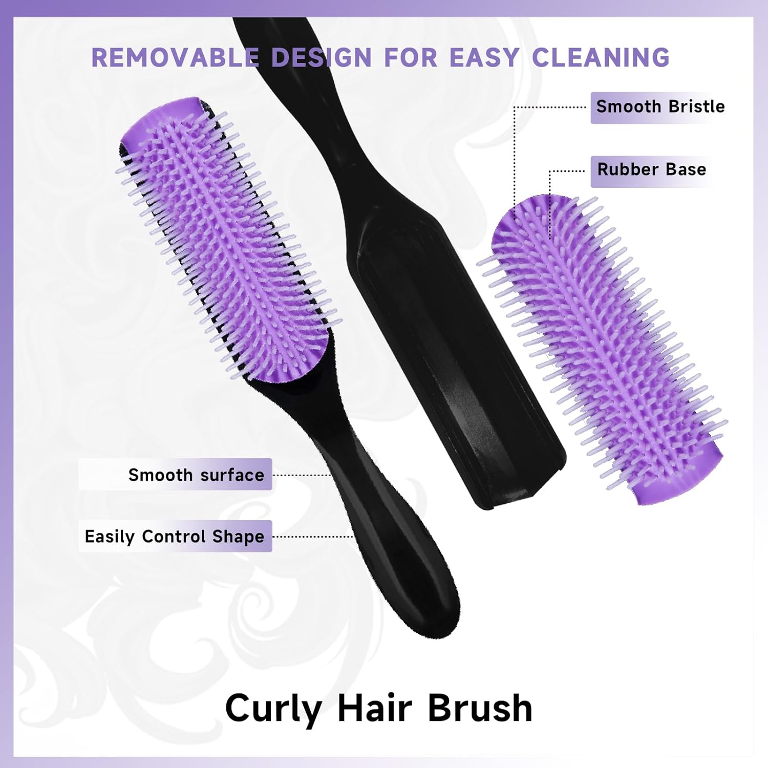 11Pcs Hair Brush Set with Continuous Hair Spray Bottle for Women, Rat Tail Combs for Toddlers, Soft Scalp Massager, Detangling Hairbrush for Wet Dry Curly Hair