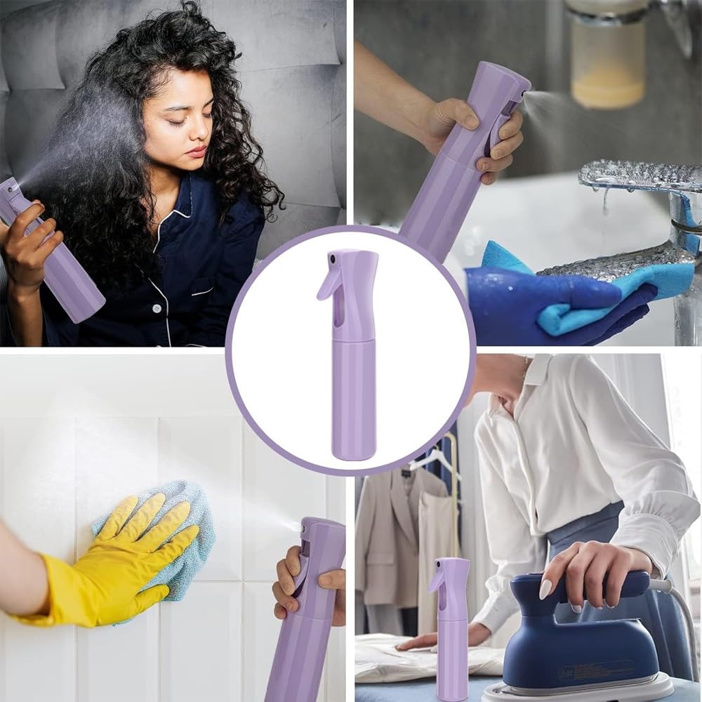 11Pcs Hair Brush Set with Continuous Hair Spray Bottle for Women, Rat Tail Combs for Toddlers, Soft Scalp Massager, Detangling Hairbrush for Wet Dry Curly Hair