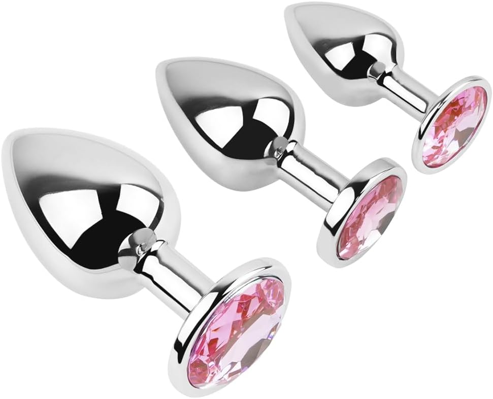 Sex Toys Anal Butt Plug 3Pcs Trainer Kit Metal Butt Plug Anal Trainer Toys Fetish Kinky Sex Love Games for Starter Beginner Men Women Couples