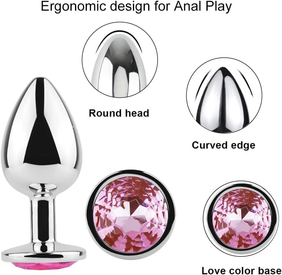 Sex Toys Anal Butt Plug 3Pcs Trainer Kit Metal Butt Plug Anal Trainer Toys Fetish Kinky Sex Love Games for Starter Beginner Men Women Couples
