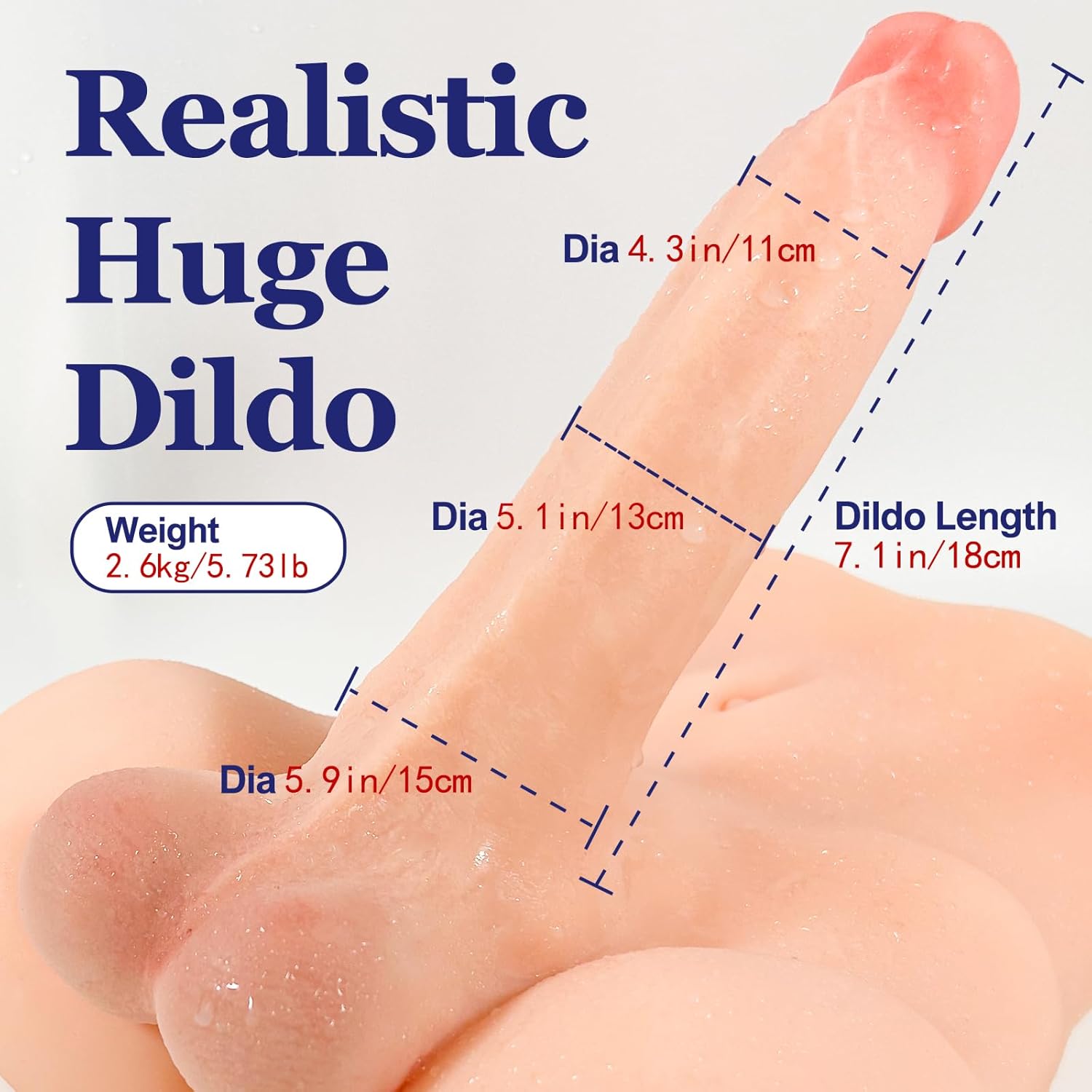 Dildo Sex Doll Torso TPE Sexdoll for Women Masturbation, Female Masturbator Toy Flexible Huge Penis, Tan TPE Torso for Real Sex Pleasure, Unisex Woman Adult Sex Toy for Solo Couple