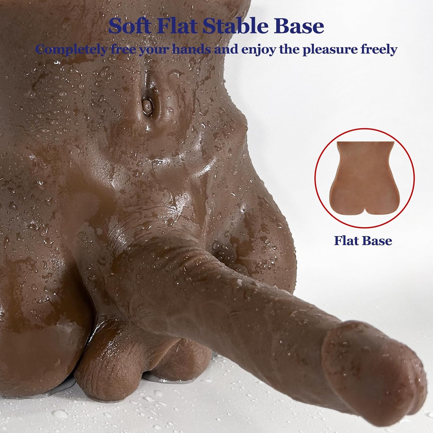 Dildo Sex Doll Torso TPE Sexdoll for Women Masturbation, Female Masturbator Toy Flexible Huge Penis, Tan TPE Torso for Real Sex Pleasure, Unisex Woman Adult Sex Toy for Solo Couple