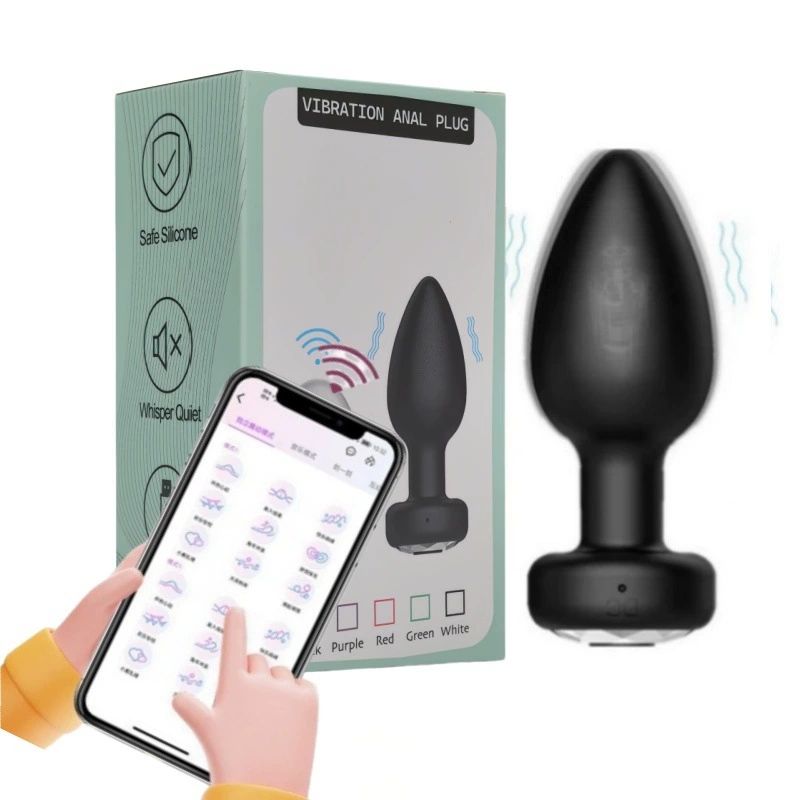 Vibrating Anal Plug Sex Toys - Light Up Butt Vibrator with 10Vibrating Mode, Training Anal Beads Prostate Massager with Heart Base, APP Control Adult Sex Toys for Women Men Gay Solo