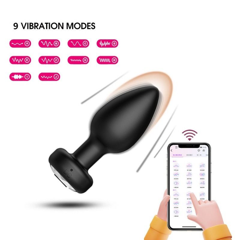 Vibrating Anal Plug Sex Toys - Light Up Butt Vibrator with 10Vibrating Mode, Training Anal Beads Prostate Massager with Heart Base, APP Control Adult Sex Toys for Women Men Gay Solo - image 5