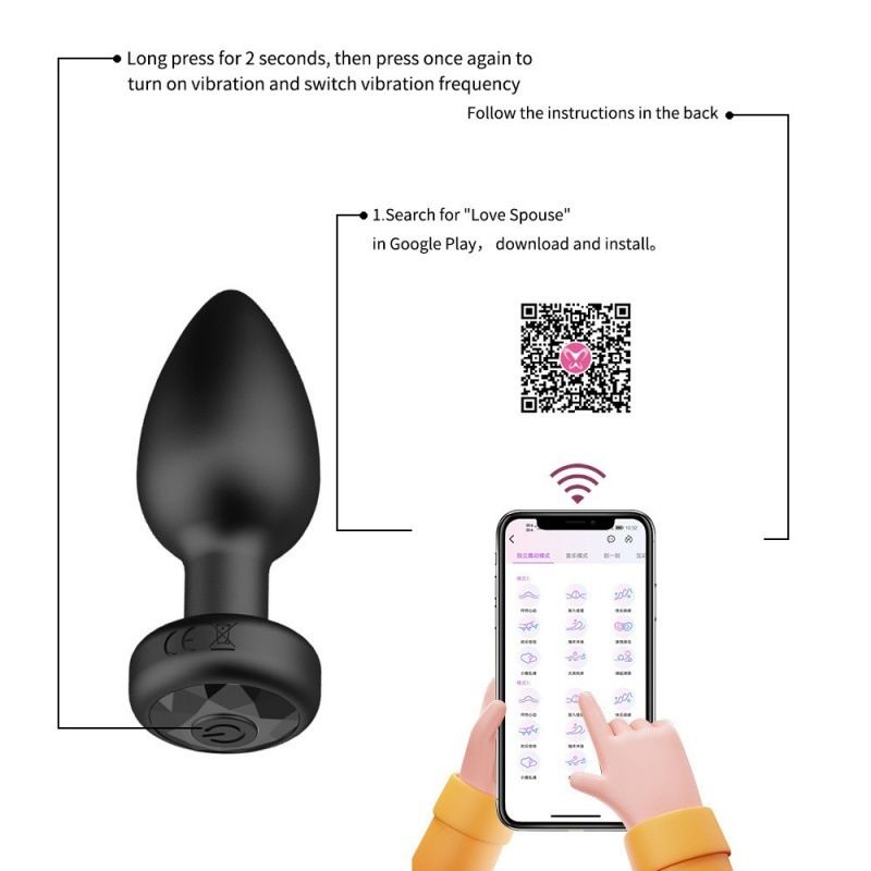 Vibrating Anal Plug Sex Toys - Light Up Butt Vibrator with 10Vibrating Mode, Training Anal Beads Prostate Massager with Heart Base, APP Control Adult Sex Toys for Women Men Gay Solo - image 4