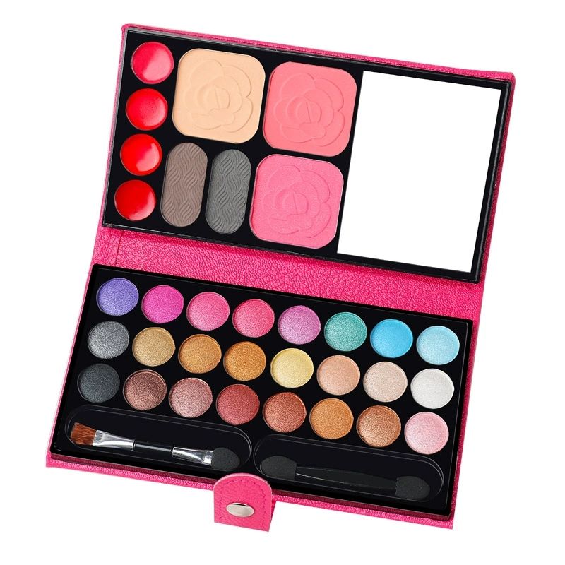 Portable Real Kids Makeup Kit for Girls Washable Children's Play Makeup Set with Brush Teens Makeup Pallete Gift Set in Halloween Birthday Party