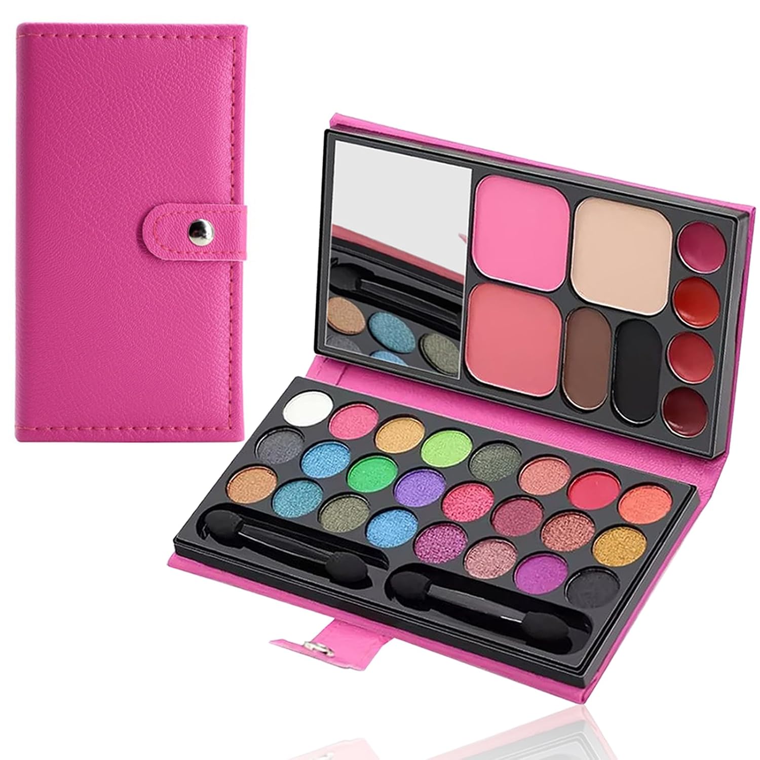 Portable Real Kids Makeup Kit for Girls Washable Children's Play Makeup Set with Brush Teens Makeup Pallete Gift Set in Halloween Birthday Party