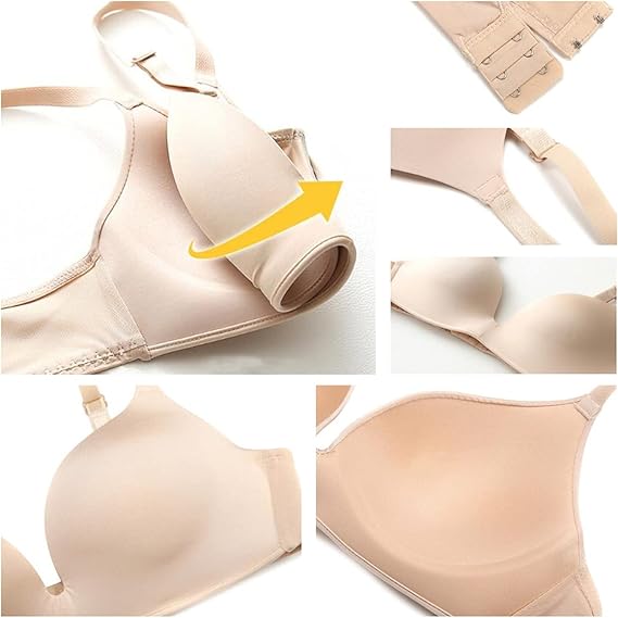 Women Teens Training Bras for Girl Adjustable Cotton Bra with Padded Soft Lightly Wireless Training Bra