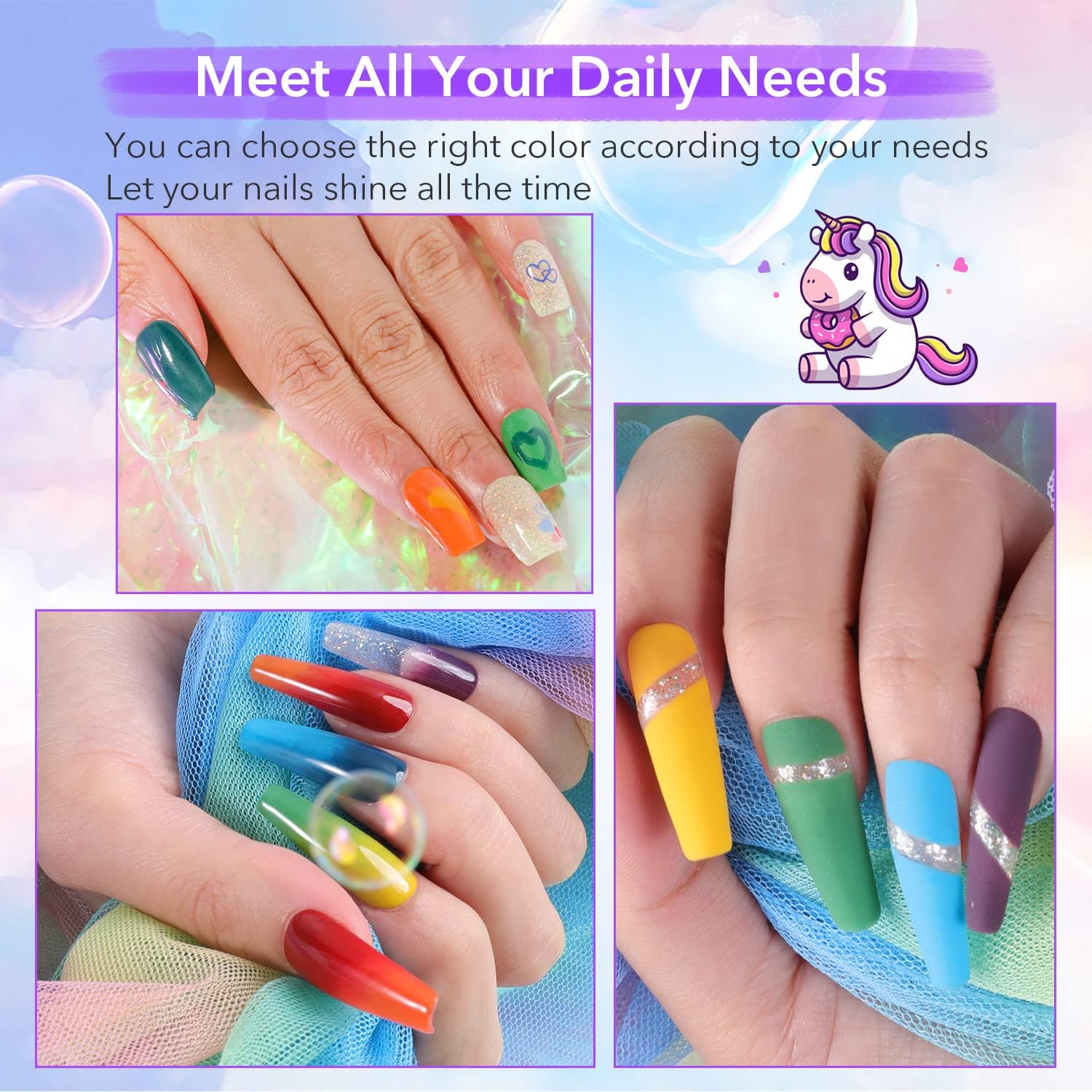 6 Colors Dip Powder Set, Glitter Dipping Powder Color Set, Glossy Nail Art Manicure DIY Salon Home Gift for Ladies