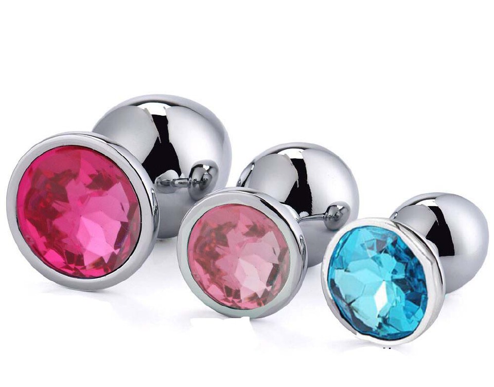 3Pcs Set Luxury Metal Butt Toys Heart Shaped Anal Trainer Jewel Butt Plug Kit S&M Adult Gay Anal Plugs Woman Men Sex Gifts Things for Beginners Couples Large/Medium/Smalls