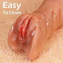 3 in 1 Pocket Pussy Adult Sex Toys Deep Throat Blowjob Stroker with Teeth&Tongue, Realistic Pocket Pussies with 3D Realistic Textured Vagina & Tight Anus, Oral  for Men Masturbation