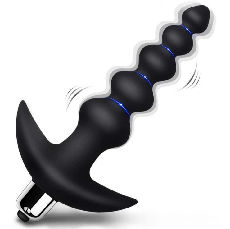 Vibrating Anal Beads Butt Plug Flexible Silicone 10 Vibration Modes Graduated Design Anal Sex Toy Waterproof Bullet Vibrator for Men, Women and Couples - image 5