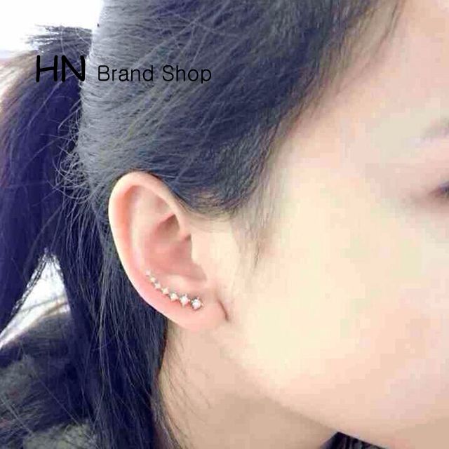 South Korean jewelry Big Dipper seven zircon earrings a row of 7 diamonds set rhinestone stars seven diamond earrings