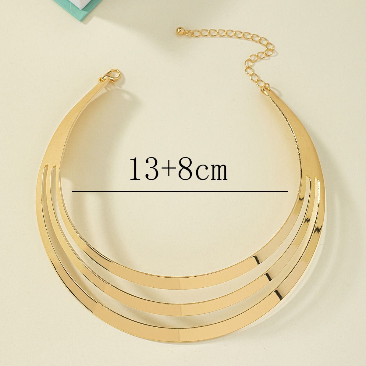 Europe and the United States cross-border personality trend exaggerated punk alloy inlaid rhinestones three rings a vintage collarbone