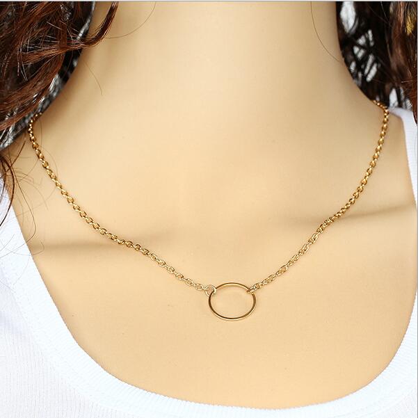 Small circle clavicle chain pendant women simple short everything necklace fashion sweet Japanese and South Korean edition accessories