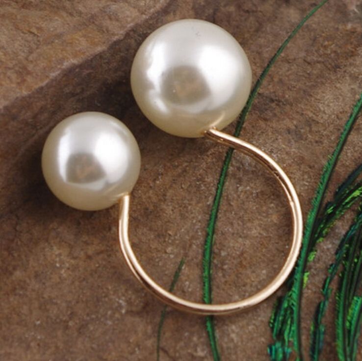 Korean size pearl open ring Korean version temperament all fashion ring joint ring tail ring with accessories