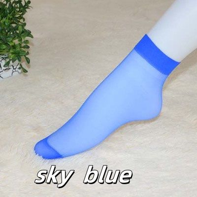 5 pair  of  Spring and summer super thin socks ladies transparent invisible socks crystal socks wholesale anti-hook silk summer flesh-colored sexy stockings