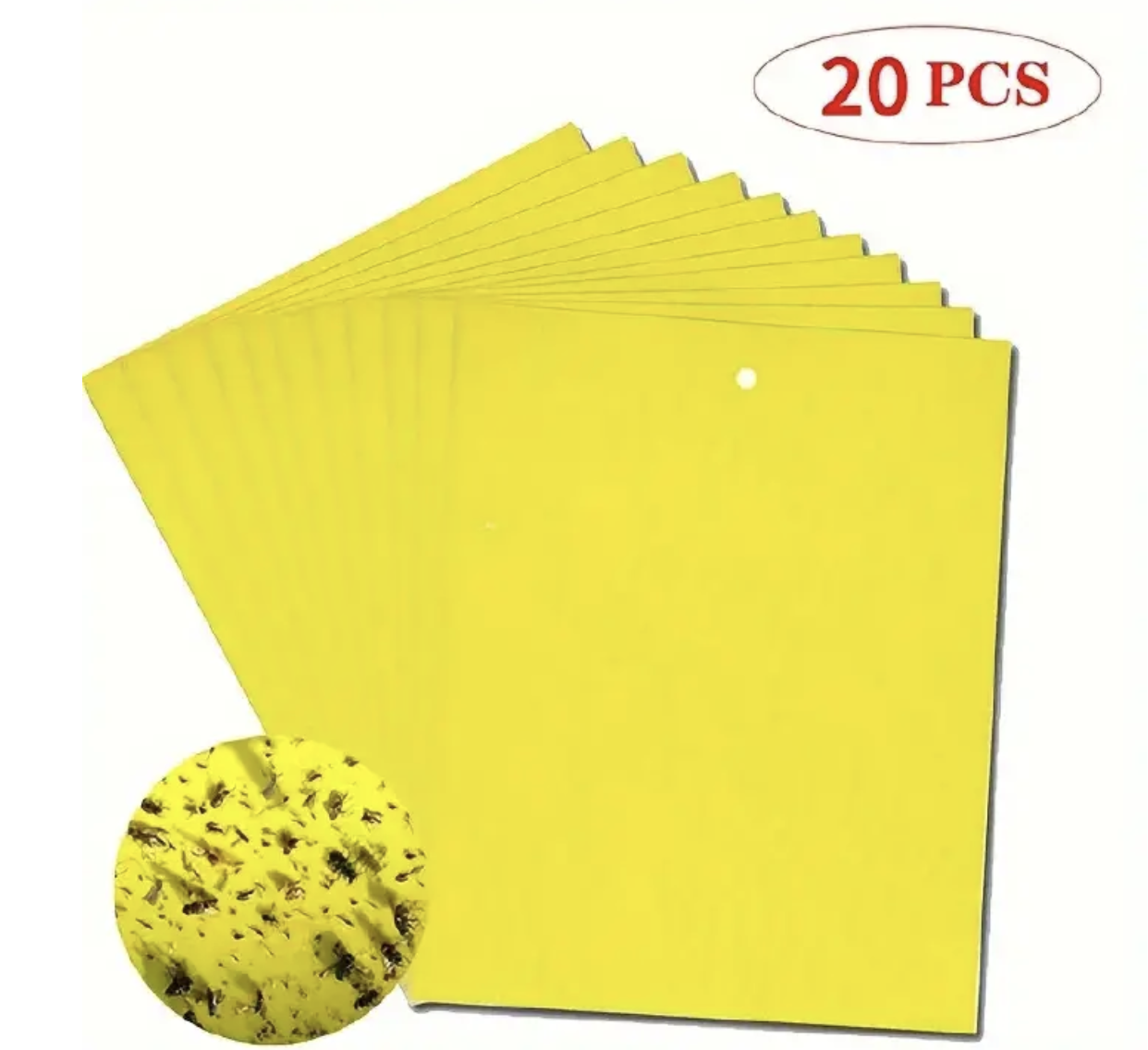 20pcs Strong Fruit Fly Traps Bugs Yellow Sticky Board Pest Control Insect Killer Two-sided Glue Paper Trap For Kill Pests