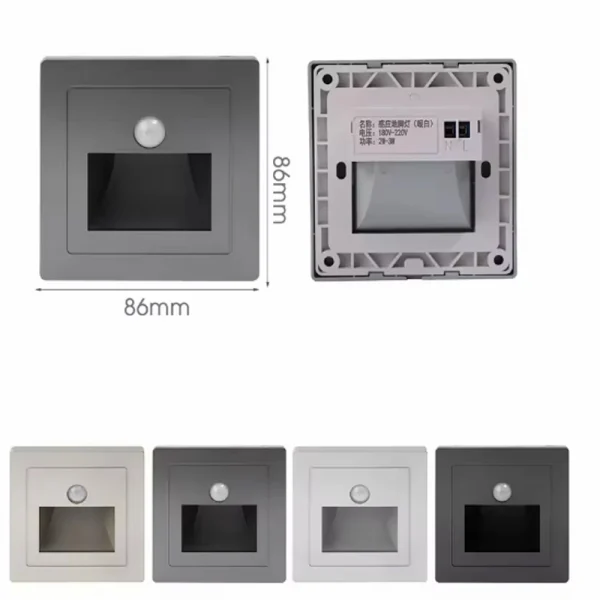 LED Floor Night Light Smart Light PIR Motion Detector Sensor Stair Light Recessed Step Light Ladder Wall Light Kitchen Corridor