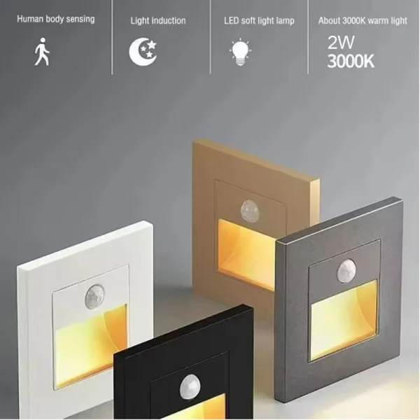 LED Floor Night Light Smart Light PIR Motion Detector Sensor Stair Light Recessed Step Light Ladder Wall Light Kitchen Corridor