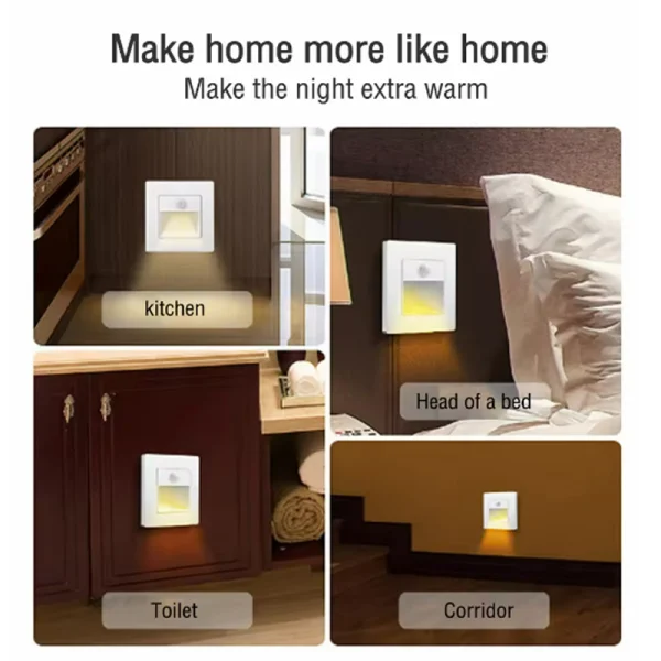 LED Floor Night Light Smart Light PIR Motion Detector Sensor Stair Light Recessed Step Light Ladder Wall Light Kitchen Corridor