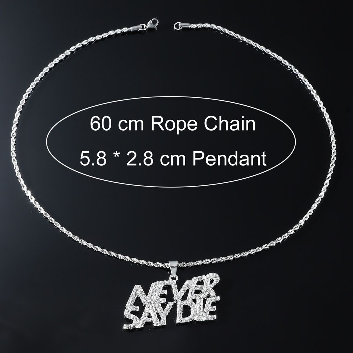 Full Diamond Candlestick Pendant Necklace Hip Hop Trendy Male Street Cool Personality Exaggerated Jewelry