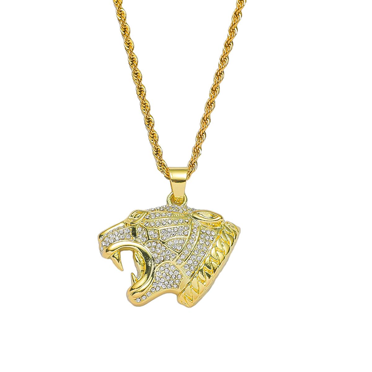Full Diamond Candlestick Pendant Necklace Hip Hop Trendy Male Street Cool Personality Exaggerated Jewelry