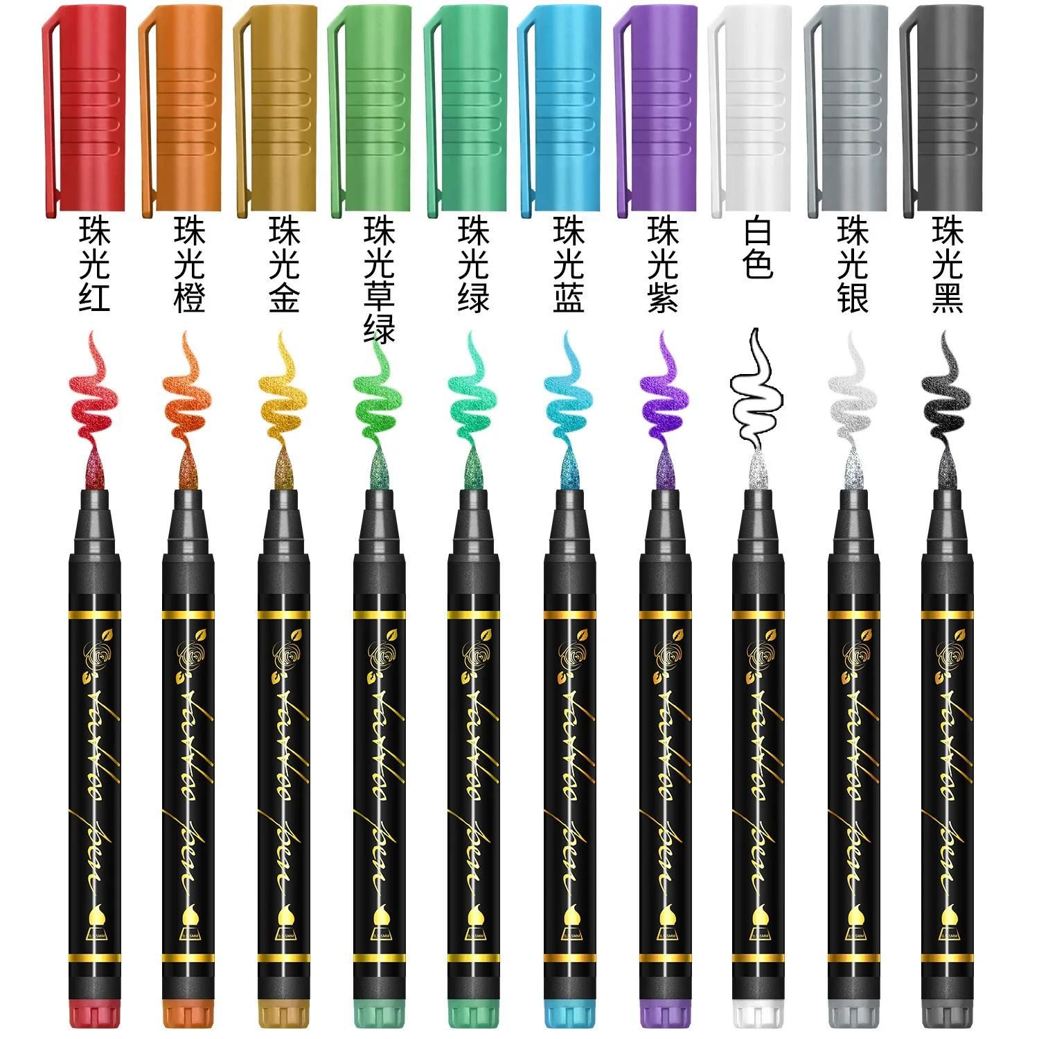 Skin Markers Temporary Tattoo Pen 10 Colors Fake Body Paint Tattoos Brush Face Painting Kit Teen Girl Gifts Trendy Stuff Ad