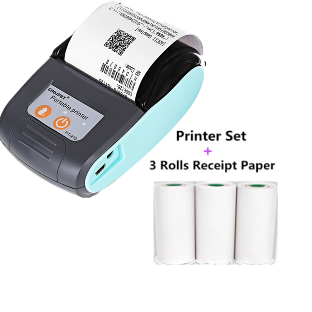 58mm Receipt Printer Mini Thermal Printing Wireless BT USB Mobile PrinterCompatible with Android/iOS/Windows System
