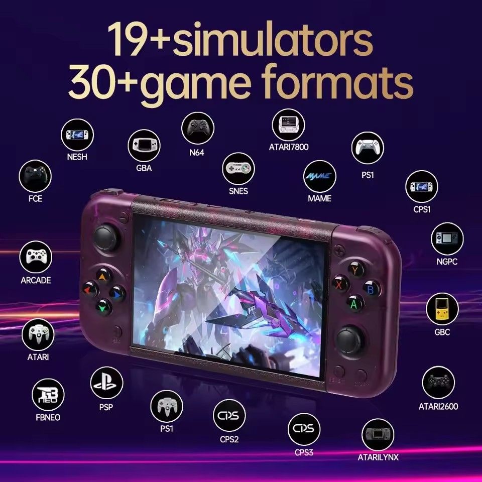 RG50XX Handheld Retro Game Console 5Inch Display 64G Video Games LINUX 3D Joystick For GBC GBA PSP 19+Simulator