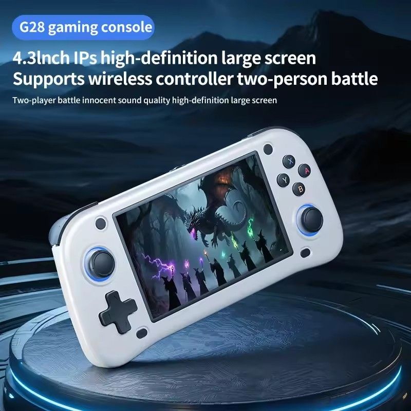 G28 Retro Handheld Video Game Console 4.3 Inch IPS Screen Portable Linux System Pocket Video Player 20000 Game Support TV Output