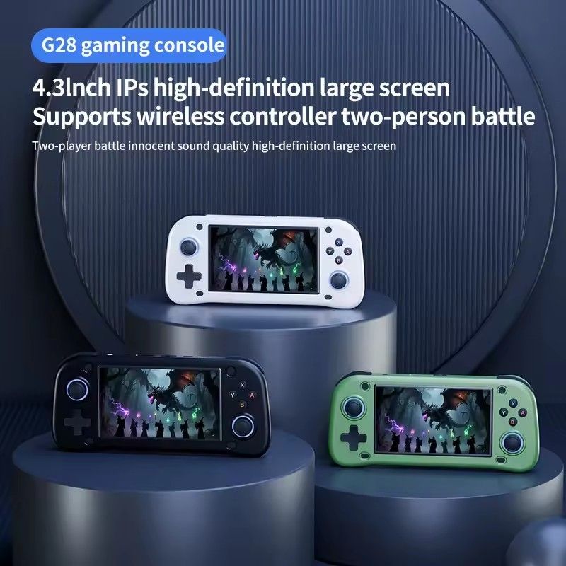 G28 Retro Handheld Video Game Console 4.3 Inch IPS Screen Portable Linux System Pocket Video Player 20000 Game Support TV Output