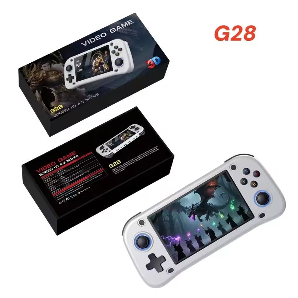 G28 Retro Handheld Video Game Console 4.3 Inch IPS Screen Portable Linux System Pocket Video Player 20000 Game Support TV Output