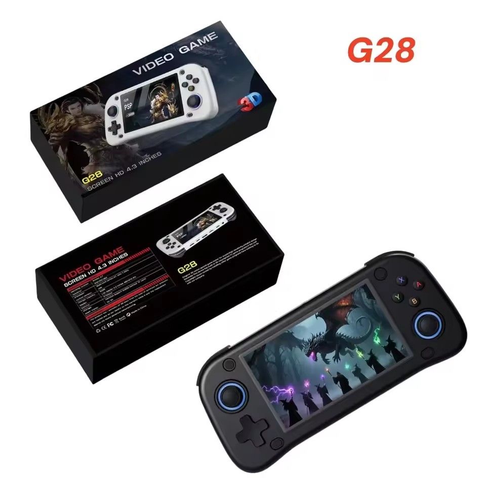G28 Retro Handheld Video Game Console 4.3 Inch IPS Screen Portable Linux System Pocket Video Player 20000 Game Support TV Output