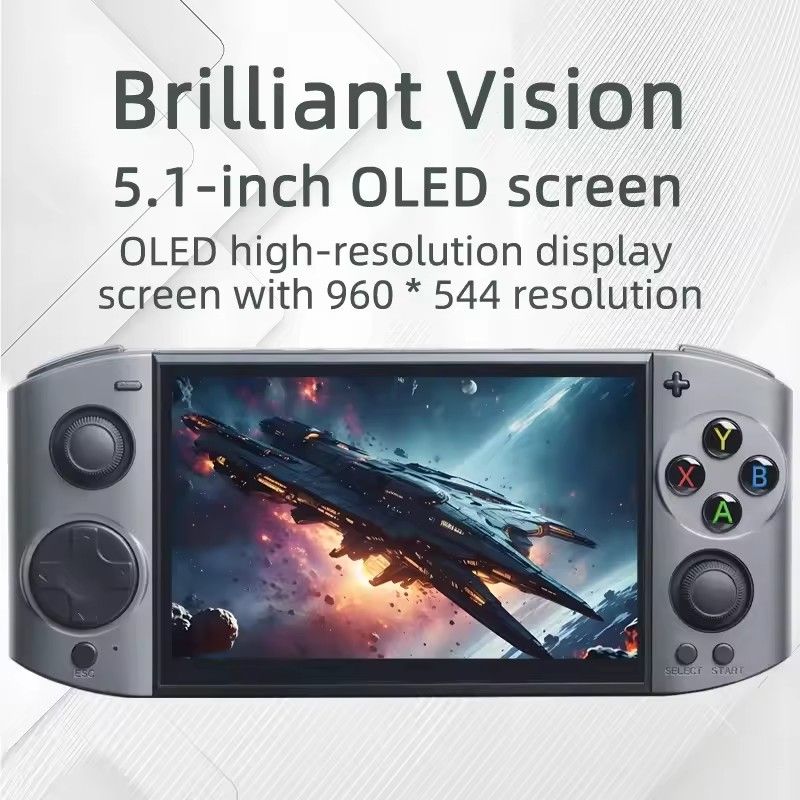 Linux5.1 OS 09 Ultra 5.1‘’ OLED HD display screen Retro For PSP/GBA Game Console 3D joystick Duel Double Player Mech Edition
 64G