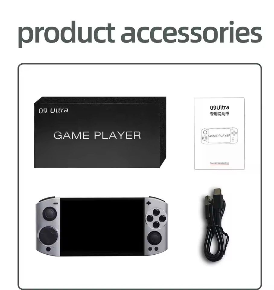 Linux5.1 OS 09 Ultra 5.1‘’ OLED HD display screen Retro For PSP/GBA Game Console 3D joystick Duel Double Player Mech Edition
 64G