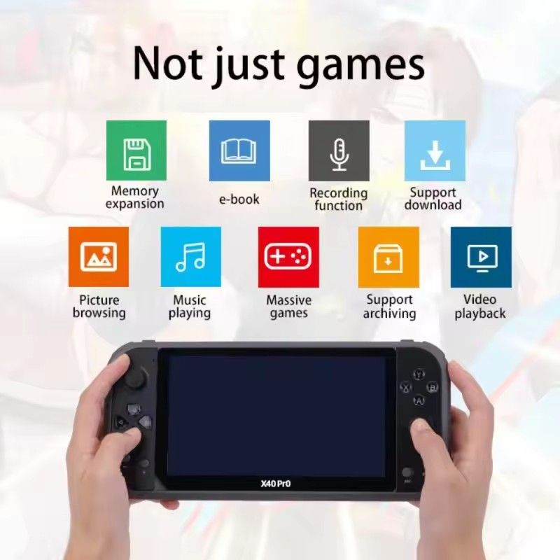 X40Pro 7.0" LCD Double Rocker Portable Game Console Video Built In 30000+ Games MP4 Player For GBA/NES Child‘s Gifts