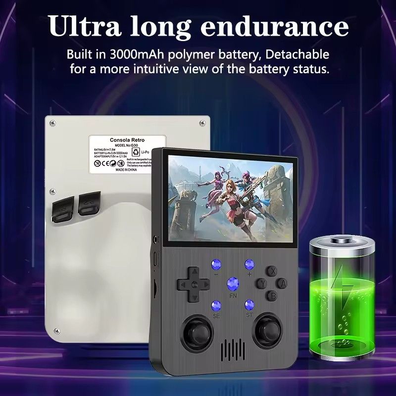 G30 Handheld Game Console 4.3 Inch IPS Screen 3000mAh Battery Linux System Retro Portable Video Console Gift