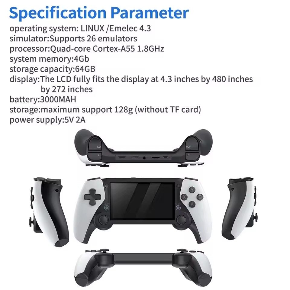 New M25 Handheld Game 4.3 HD Screen 64G 20000+ Games Dual console Player Retro Portable Video Game For psp ps1 n64 dreamcast