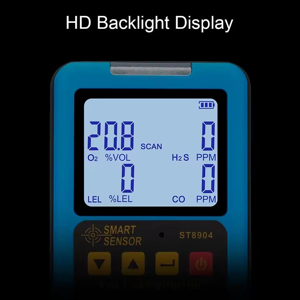Professional Multifunctional Gas Detector Oxygen O2 Hydrogen Sulfide H2S Carbon Monoxide CO Combustible Gas LEL Gas Meter