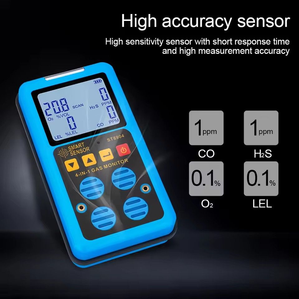 Professional Multifunctional Gas Detector Oxygen O2 Hydrogen Sulfide H2S Carbon Monoxide CO Combustible Gas LEL Gas Meter
