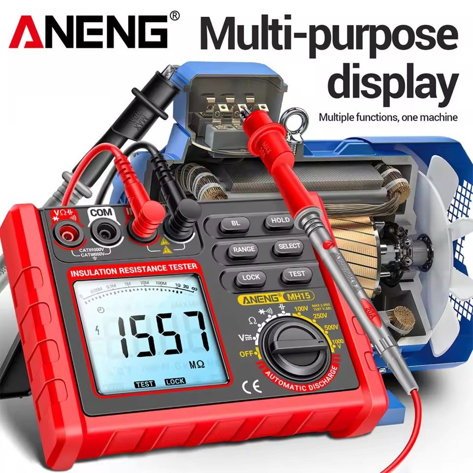ANENG MH15 Insulation Resistance Multifunctional Digital Meter Automatic discharge AC/DC Voltage LCD Megohmmeter Tester Tools