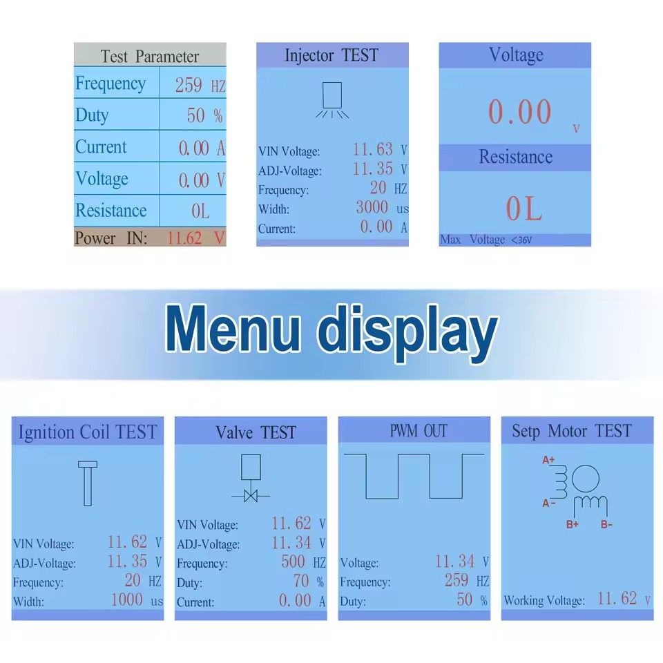 2025 NEW! Auto Ignition Coil Test Injector Solenoid Valve Idling Stepper Motor Instrument Tester Fault Detector Drive Simulator