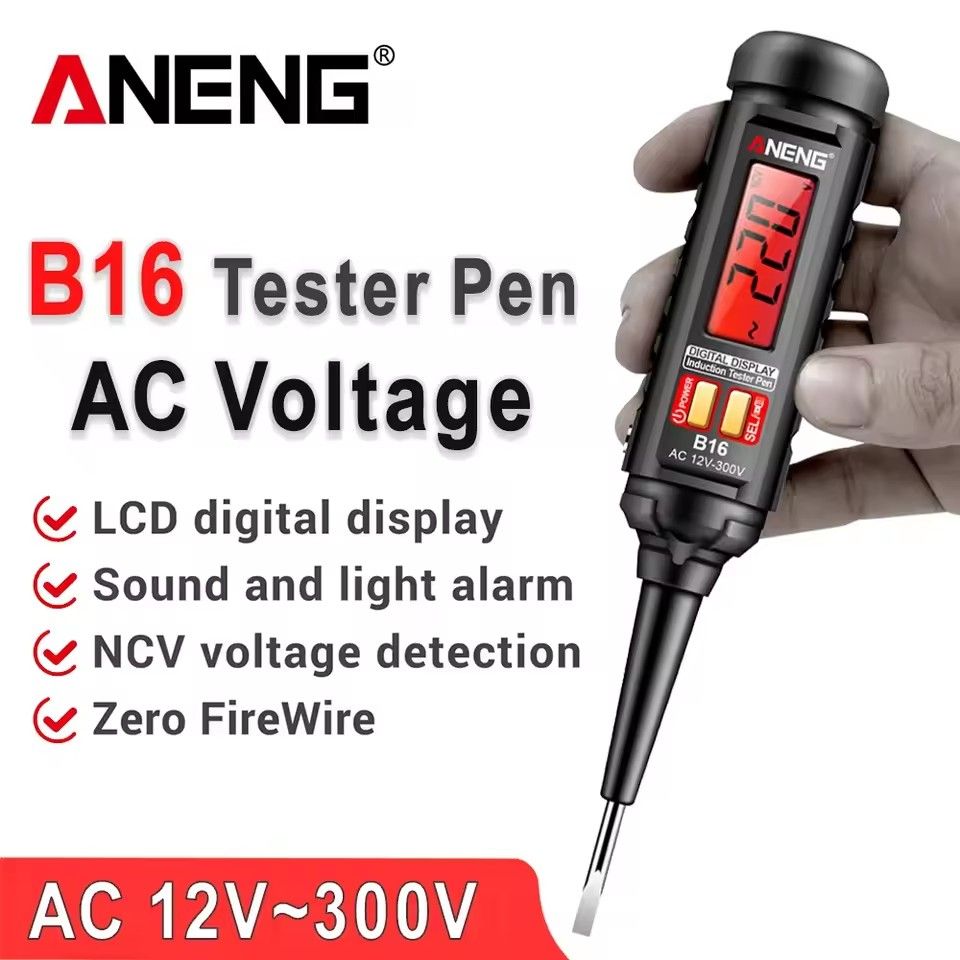 3PCS B16 Digital Voltage Testers Detector Pen Non-Contact 12V-300V Portable Screwdriver Indicator Voltages Meter Tester Tools