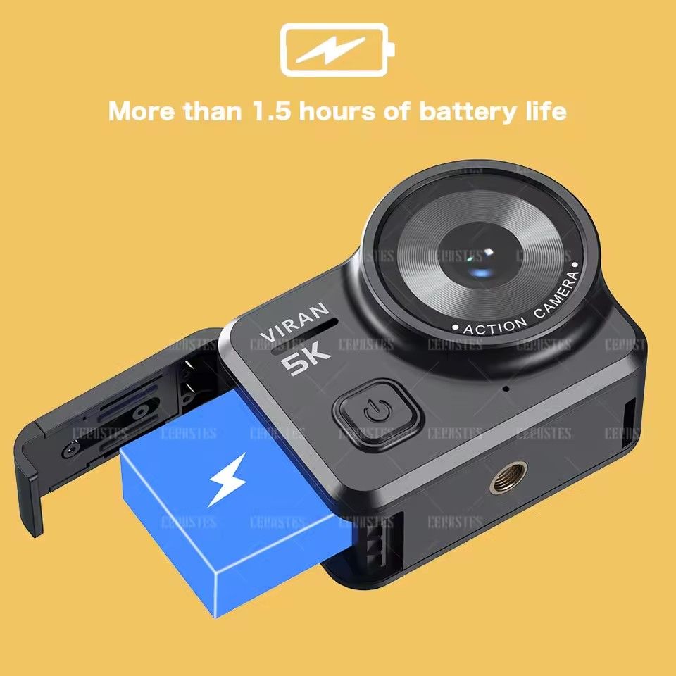 CERASTES V10 5K Action Camera Electronic Image Stabilization 2" Touch LCD 4K Waterproof Action Camera Dashcam Motion Detection